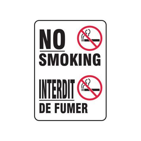 Order Fbmsmk548xt10 By Accuform Bilingual French Sign No Smoking Us