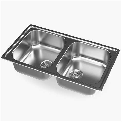 Double Bowl Integrated Kitchen Sink 3d Model 29 3ds Blend C4d