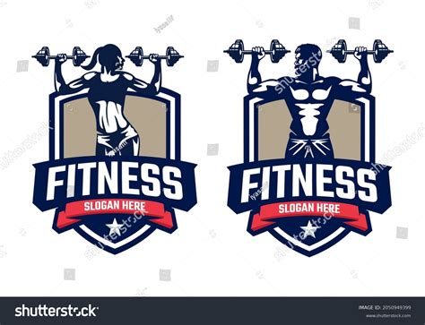 Fitness Badge Logo Design Template Stock Vector Royalty Free
