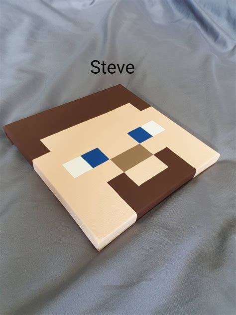 Minecraft Canvas Hand Painted Minecraft Inspired Wall Art Etsy Canada