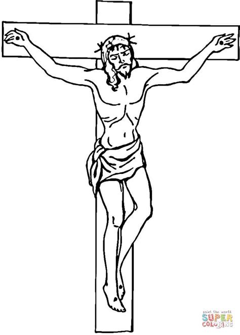 Jesus On The Cross Coloring Page Free Printable Coloring Pages