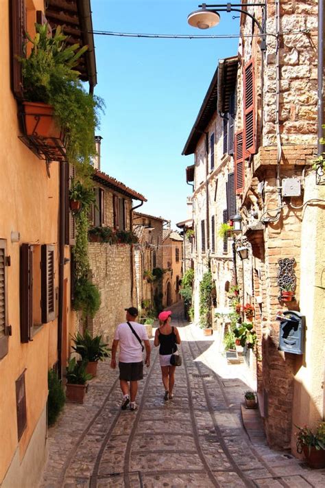 Spello Italy Touristic Place Detail Stock Photo Image Of Building