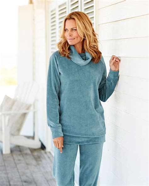 Velour Cowl Neck Tunic At Cotton Traders