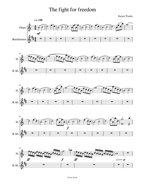 The Fight For Freedom Sheet Music For Flute Clarinet Bass Woodwind