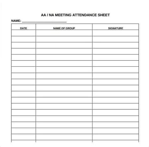 Attendance Sheet Templates Find Word Templates