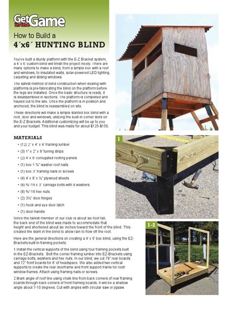 How To Build A4´x6´ Hunting Blind Youve Built A Sturdy Platform With