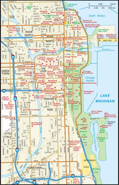Page Downtown Chicago Map Map