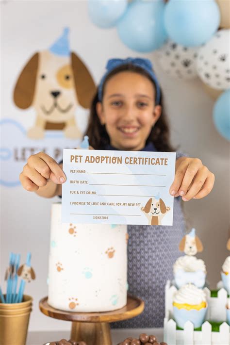 Printable Pet Adoption Certificate Puppy Dog Certificate Adopt Puppy