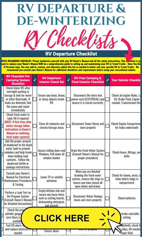 Printable Rv Setup Checklist