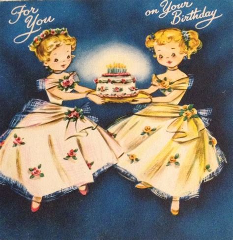 For You On Your Birthday Vintage 1940s 1950s Birthdaycard Birthday