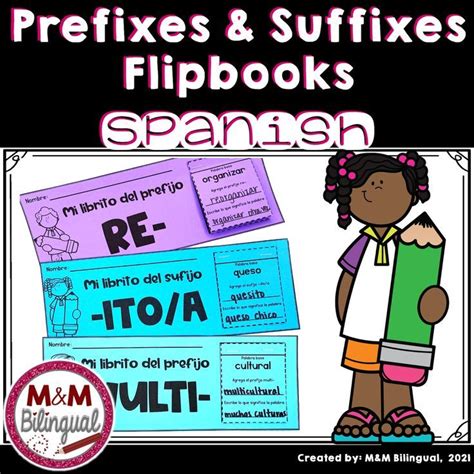 Spanish Prefixes And Suffixes Flipbooks Prefijos Y Sufijos Prefixes