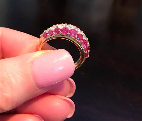 18 karat yellow gold ruby and diamond band ring for sale at 1stdibs