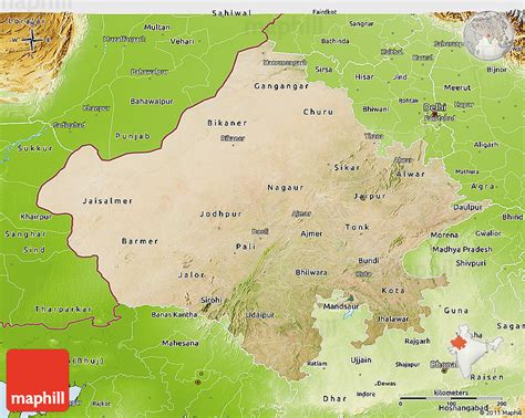 Satellite 3d Map Of Rajasthan Physical Outside