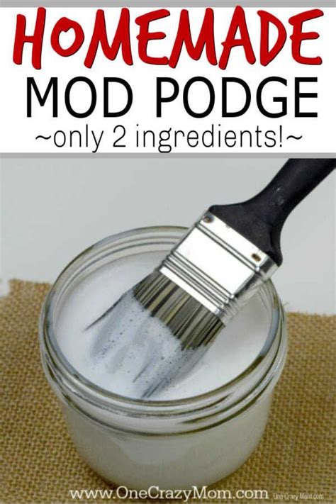 Homemade Mod Podge With A Paint Brush In It