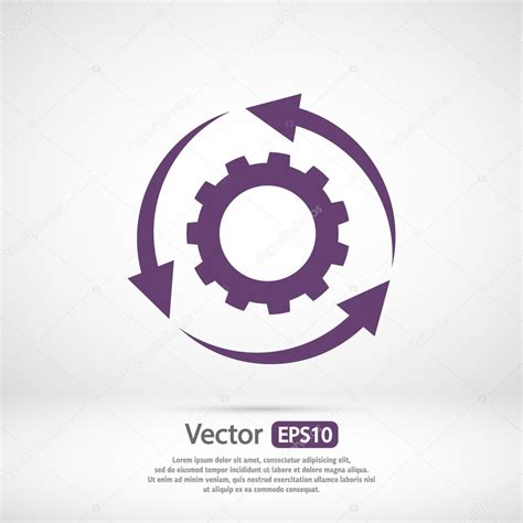 Gear Icon Flat Design Style — Stock Vector © Best3d 80749774