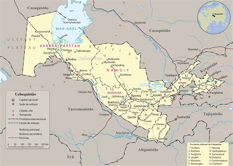 O campo sexo do interessado ã© obrigatã³rio. Mapa Uzbequistão