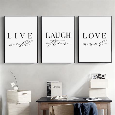 Live Laugh Love Quotes Posters Print Canvas Painting Wall Art