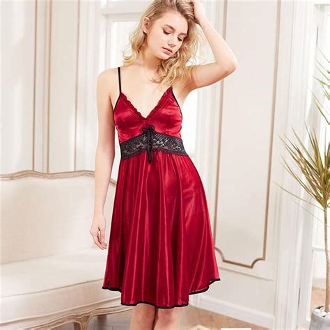 Women S Sleeveless Lace Nightgown Night Dress Red Evening Dress