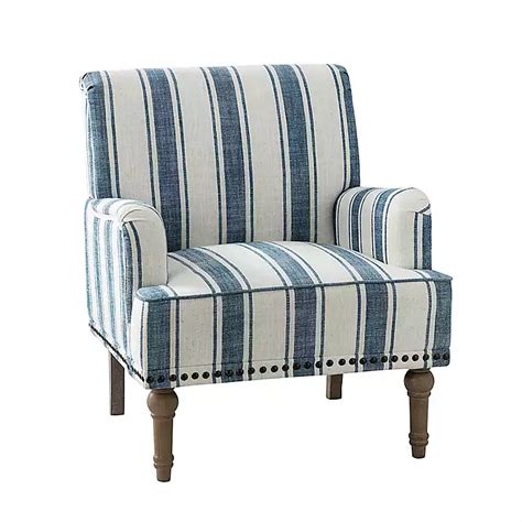 Blue White Stripe Upholstered Accent Chair Kirklands Home