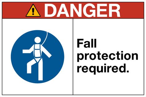 Danger Fall Protection Western Safety Sign