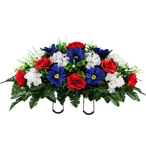 Sympathy Silks Artificial Cemetery Flowers Realistic Vibrant Daisies