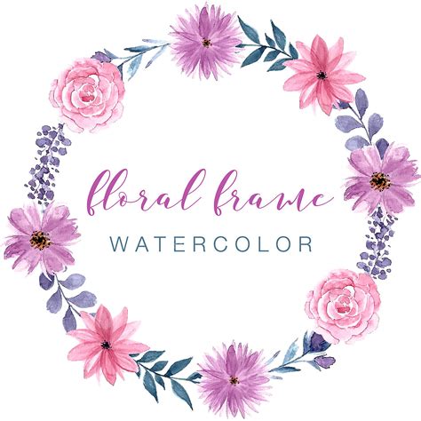 Watercolor Floral Circle Vector Hd Png Images Watercolor Floral Flower
