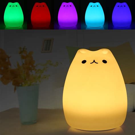 Premium Cat Color Light Changing Silicone Cat Night Lights Bedside Lamp