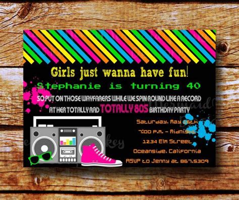 80s Party Invitation 80s Party Eighties By Mermaidmonkeydesigns 80s