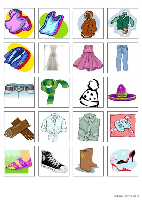 Clothes Memory Game English Esl Worksheets Pdf And Doc