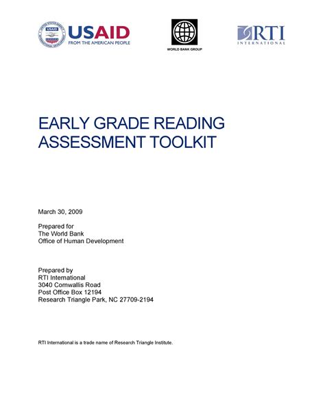 17466924 Early Grade Reading Assessment Toolkit Copy Copy