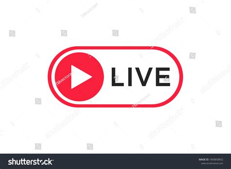 Live Streaming Icon Live Broadcasting Button Stock Vector Royalty Free