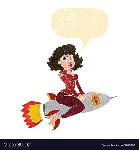 Cartoon Army Pin Up Girl Riding Missile Royalty Free Vector