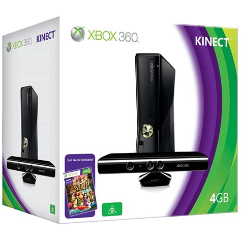 Microsoft Xbox 360 Slim With Kinectkinect Adventures 4gb Matte Black
