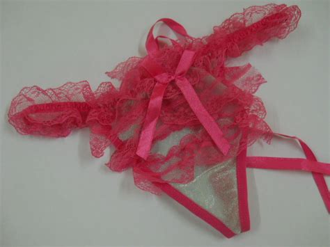 Fashion Care 2u U241 Sexy Pink Sheer Lace Trim G String Womens Underwear