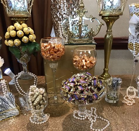 Elegant Black And Gold Dessert Table Gold Dessert Table Candy Table
