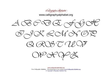 Calligraphy Alphabet Org Calligraphy Alphabet Alphabet Charts