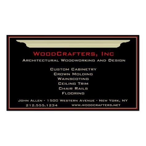 Architectural And Custom Carpentry Business Card Template