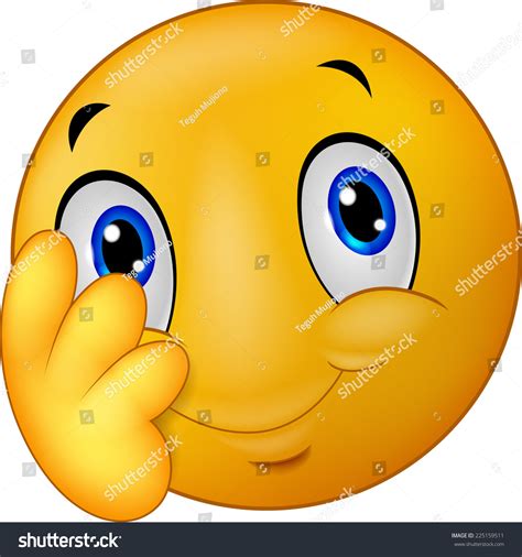 Shy Emoticon Smiley Stock Vector Illustration 225159511 Shutterstock