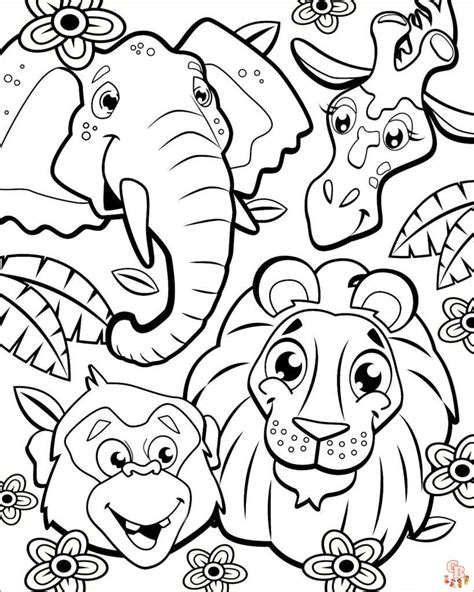 Páginas Para Colorear Divertidas Y Gratuitas De Safari Para Niños