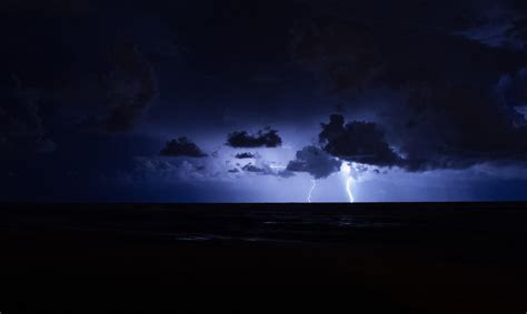 Wallpaper Thunderstorm Lightning Sky Horizon Night Hd Widescreen