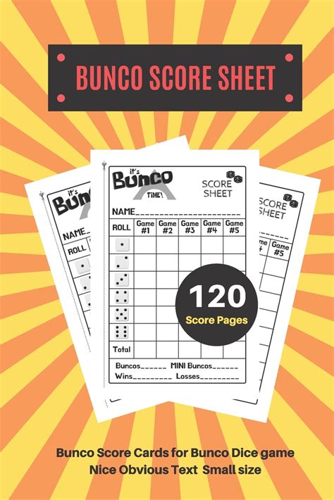 You mean the game that my grandma plays at her retirement home? Bunco Score Sheets: V.9 Perfect 120 Bunco Score Cards for ...