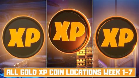 Typically you'll see them in colors like green, blue and gold, but, for the. All Gold XP Coins Locations Guide Week 1-7! - Fortnite ...