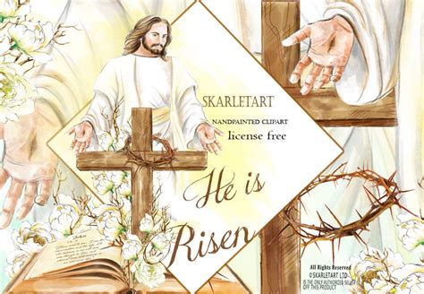 Easter Clipart Jesus Clipart Resurrectionwatercolor Easter Etsy