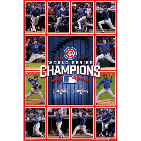 Chicago Cubs 2016 World Series Champions Team Baseball Sports Poster