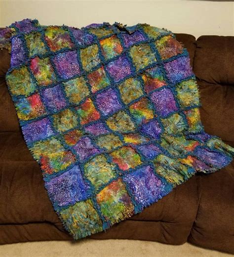 Under The Sea Rag Quilt Looks Like Coral To Me Purples Yellow Green