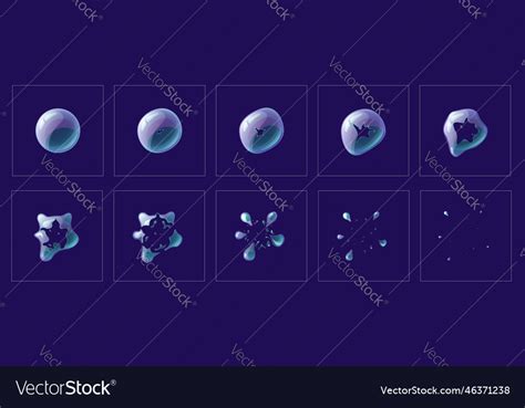 Animated Bubble Burst Game Sprite Animation Vector Image