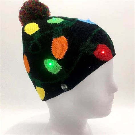 Colorful Led Lights Light Up Santa Hat Ugly Christmas Beanie Hat For