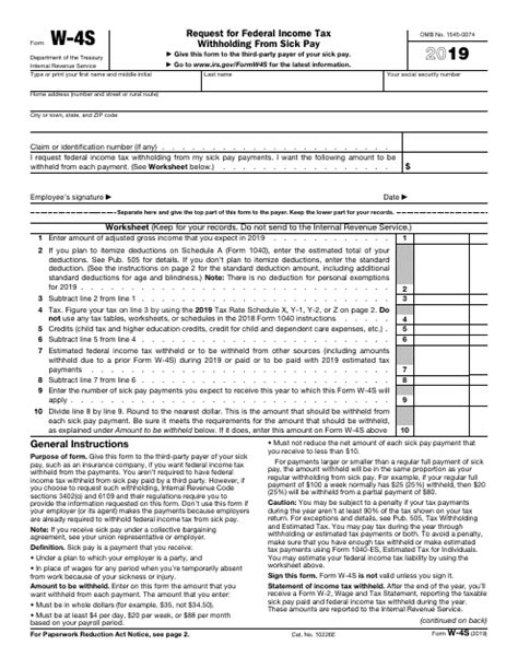 Irs Form W 4s 2019 Fill Out Sign Online And Download Fillable Pdf