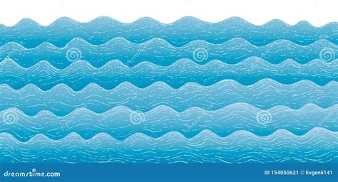 Ondas De Oceano Azuis Dos Desenhos Animados Imagem De Stock Imagem De