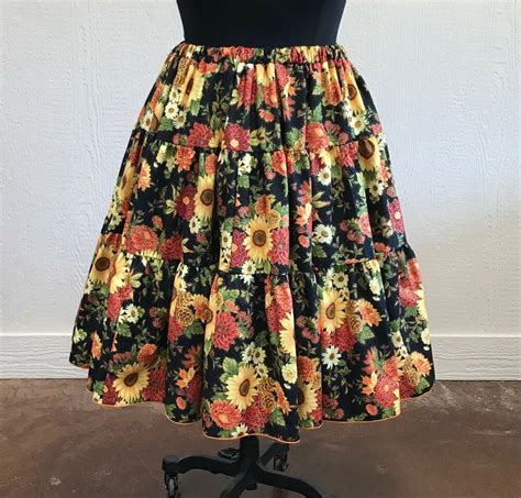 Prairie Skirt Or Boho Skirt Waist 28 42 Length 27 Flirty Skirts By